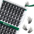 Lash Clusters 96pcs Individual Lashes D Curl 18mm Eyelash Clusters KEYYOU Volume Wispy Lash Extension Soft&Comfortable Easy DIY at Home(Y22,D-18mm)