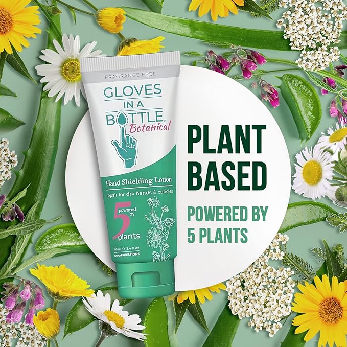 Gloves In A Bottle Shielding Lotion - Great for Dry Itchy Skin! Grease-less and Fragrance Free! Second Skin for Hands & Body (3.4 Fl Oz (Pack of 2), Regular &Botanical)