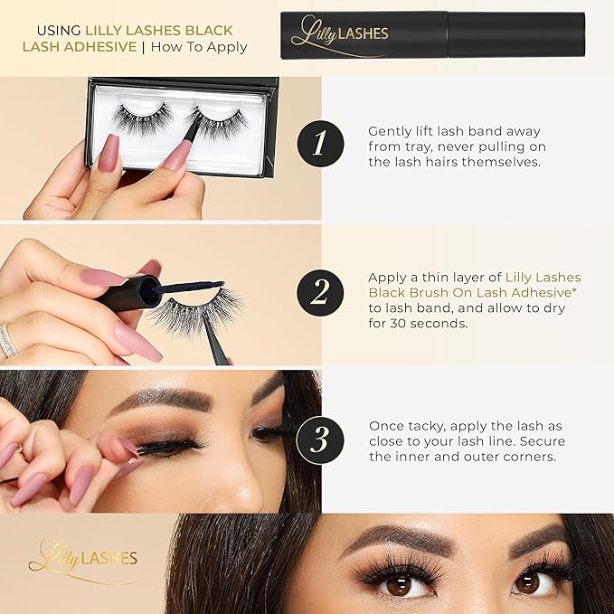 Lilly Lashes So Extra Mykonos 3D Mink Lashes, Mink Eyelashes, The Original Lilly Lash For Wispy & Natural Look, Reusable Eyelashes up to 25x, Fluffy Lashes, Strip Lashes, Lash Glue not Included