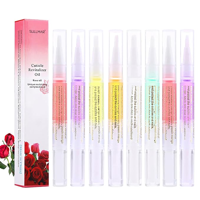 Nail Oil Cuticles Pens 8pcs Nail Care Kit 8 Smell Cuticle Pen Nutrition Oil Nail Art Professional Manicure Set for Nails Softener Nourish Skin