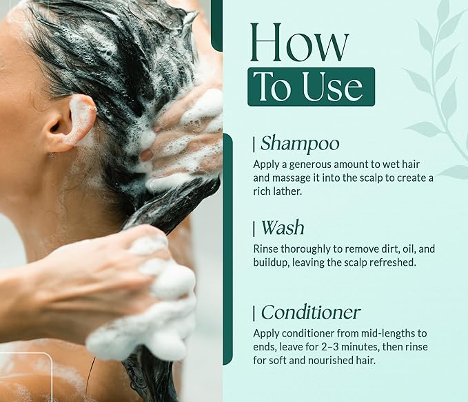 SOULSPA PURE Biotin Peppermint & Tea Tree Shampoo and Conditioner Set - Sulfate Free Scalp Care for Thinning & Color-Treated Hair - Clarifying Formula for Men & Women - Made in USA - 16 fl oz Each