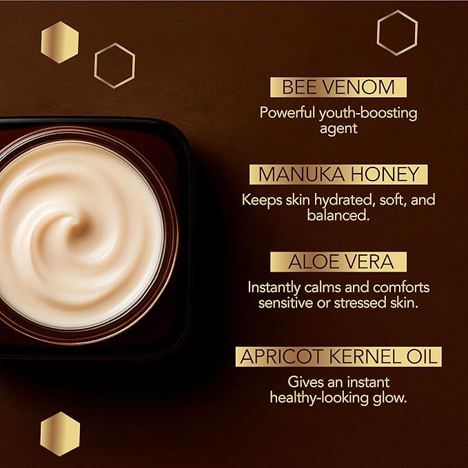 Bee Venom Anti-Aging Face & Neck Cream | Anti-Wrinkle Moisturizer That Firms & Tightens | Instant Face Lift | Non-Greasy & Fast-Absorbing | Manuka Honey, Aloe Vera & Squalane | 1.7 oz