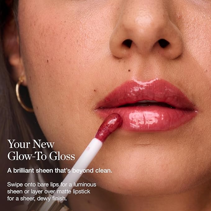 Ogee Glimmer Lip Gloss Trio - Limited Edition Holiday Makeup Gift Set - Includes Anemone, Poppy & Freesia - Certified Organic Lip Gloss for Women