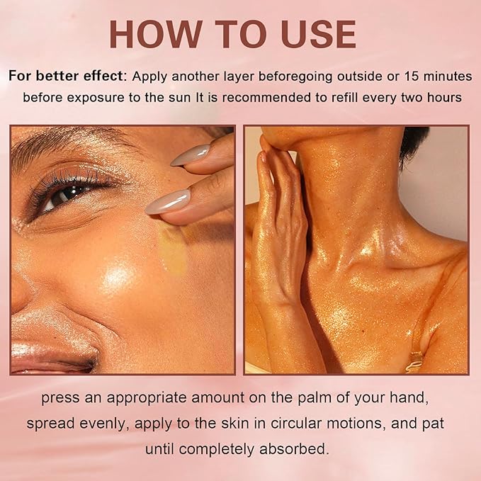 Glitter Sunscreen Oil with Coconut,SPF 45 Broad Spectrum,Body Shimmer Oil with Gold Mica,Lightweight Non-Sticky,Water Resistant,Glowing Results,3.72 fl oz,AMBER