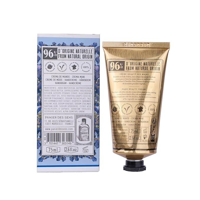 Panier des Sens – Iris Hand Cream – Moisturizing Hand Lotion for Dry Skin – Premium French Hand Cream, Softening Care for Women, 97% Natural Ingredients, 2.5 Fl Oz