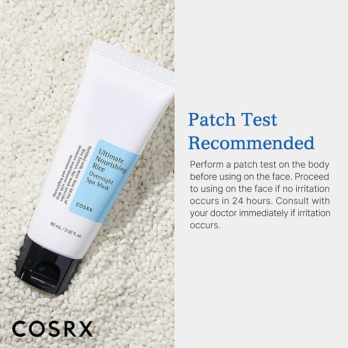 COSRX Ultimate Nourishing Rice Overnight Spa Mask, 60ml / 2.02 fl.oz | Rice Extract 68% and Niacinamide 2%, Korean Skin Care, Animal Testing Free