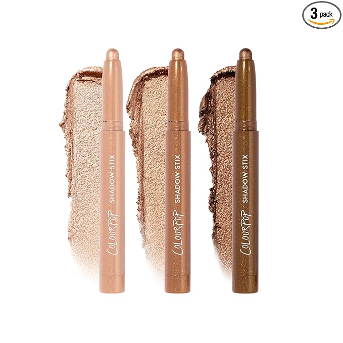 ColourPop Shadow Stix Makeup Kit - Shimmer Eyeshadow Make Up Set - Vegan & Cruelty-Free Cream Eyeshadow Sticks with High-Pigment & Metallic Finishes (3 Count)