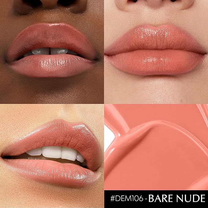 Depuplum Nude Pink Lipstick for Women Moisture Lip Gloss Tinted Lip Balm Sheer Lipsticks for Mother's Day Nourishing Hydrate Glossy Lipstick for Dry Lips,DM106 BarePink