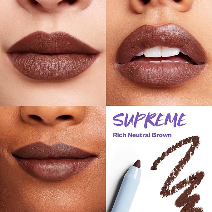 Kosas Hotliner Retractable Lip Liner Pencil with Built-In Brush & Sharpener - Easy Contouring, Hydrating, Long-Lasting - Pigmented Creamy Texture for Plumping Lips- Hyaluronic Acid & Konjac - Supreme