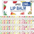 DMSKY Lip Balm 240 Pack, Natural Lip Balm Bulk with Vitamin E and Coconut Oil, Moisturizing Lip Care for Dry Chapped Lips, Party Favors-12 Flavors