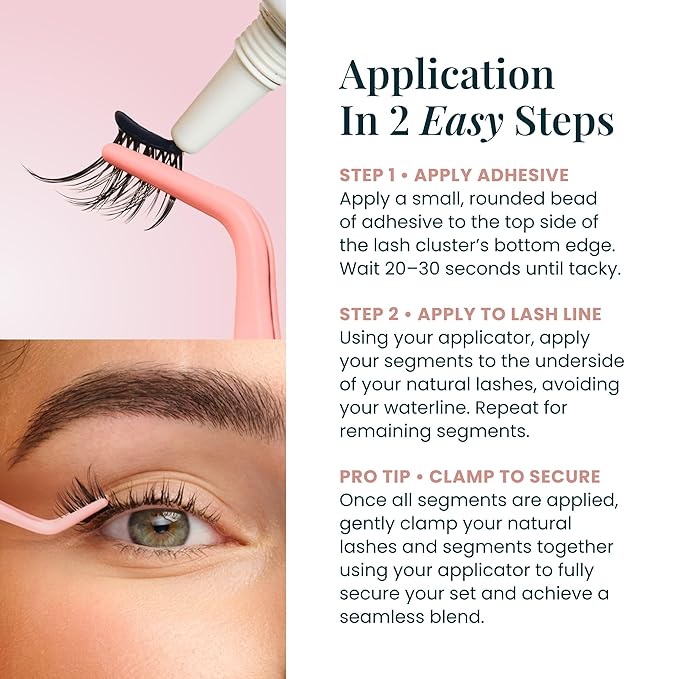 FlutterHabit The Bestie prepTECH Classic 6 Pair Underlash Extensions, 6–14mm Tapered Lash Clusters, Reusable Under Lash Eyelashes for At Home Application, Light Volume Cat Eye, Adhesive Required
