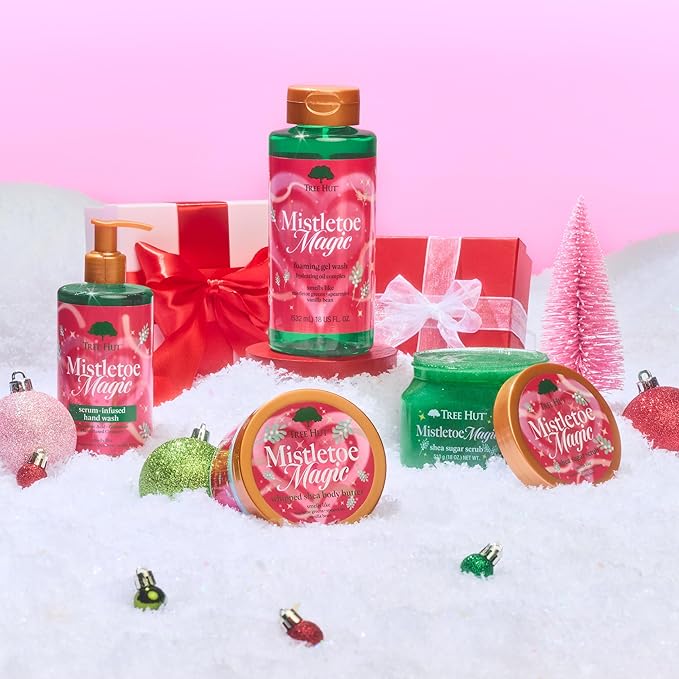 Tree Hut Mistletoe Magic Wash, Gently Cleanses and Leaves Skin Looking Fresh and Radiant, Body Wash, Limited Edition Holiday, 18 Fl Oz