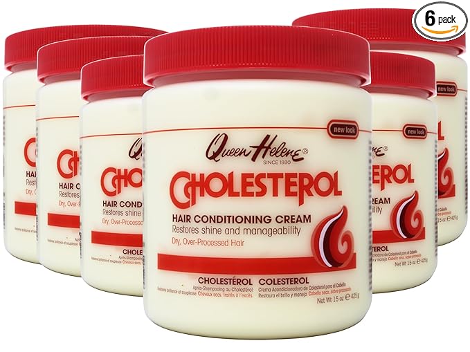 Queen Helene Cholesterol Hair Conditioning Cream, 15 Oz (Pack of 6) (Packaging May Vary)
