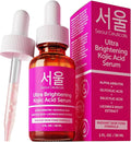 SeoulCeuticals Korean Skin Care Kojic Acid Serum Alpha Arbutin – Dark Spot Remover Corrector Glycolic Acid + Salicylic Acid K Beauty 1oz