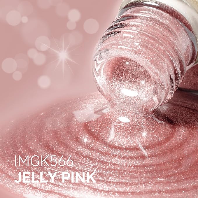 MAYCHAO 15ML Pink Cat Eye Gel Nail Polish 1Pc Jelly Summer Light Pink Cat Eye Glitter Holographic Magnetic Gel Polish Soak off UV LED Nail Polish for Nail Art Manicure Salon DIY at Home, 0.5 OZ