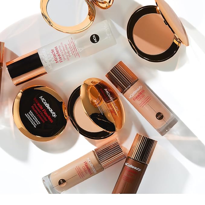 MCoBeauty Flawless Glow Luminous Skin Filter - 6 Medium Dark - 4-in-1 Primer, Highlighter & Foundation Booster - Dewy Illuminating Tint Face Makeup with Squalane Vitamin E - Vegan & Cruelty Free