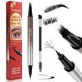 Eyebrow Pencil for Women, 2-in-1 Microblading Eyebrow Pen with 4D Square & Ultra-Fine Tips, Waterproof Long-Lasting Brow Pencil, Hair-Like Strokes for Natural Fuller Brows with Brow Brush, Black
