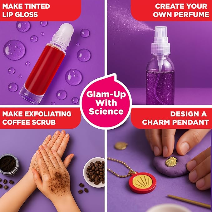Doctor Jupiter Makeup & DIY Craft Kit for Girls Ages 6+ | Make Your Own Makeup, Perfume, Lip Gloss, Bath Bomb with 50 Beauty Recipes| Birthday Gift Ideas for 6-7-8-9-10-11-12 Year Olds