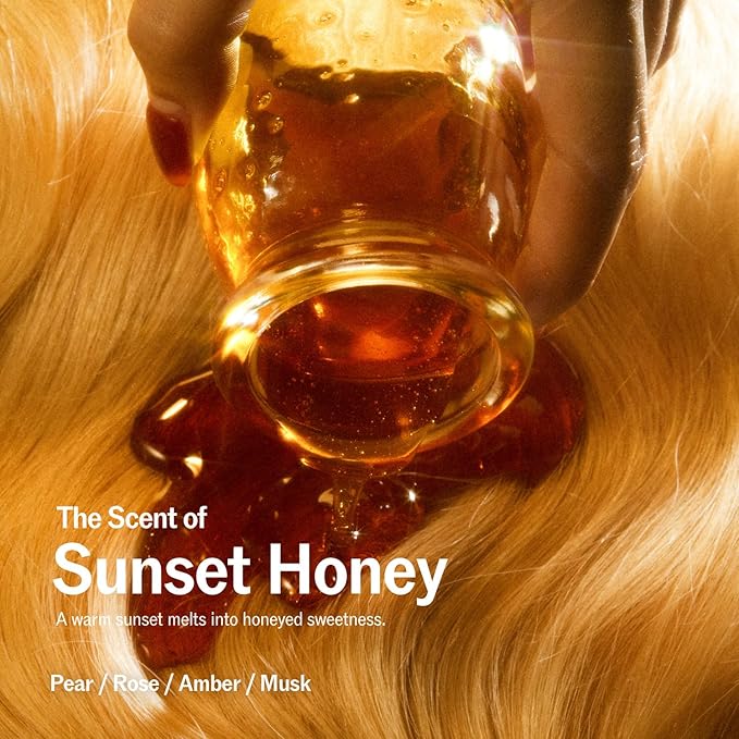 Hair Perfume Mist, Fruity Floral Hair Fragrance Spray for Women, Pear Rose Amber Scent, Lightweight Hair & Body Mist, Sunset Honey