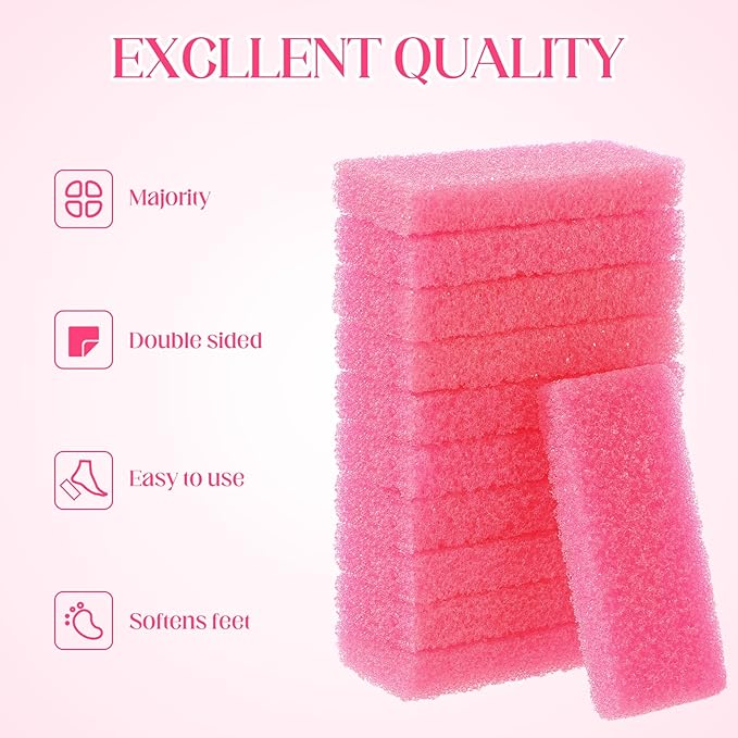 Batiyeer 100 Pcs Pumice Stone for Feet Scrubber Dead Skin Disposable Pedicure Pumice Stone Feet Shower Scrubber for Heel Cuticle Callus Remover Bath Spa (Pink)