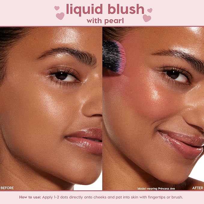ColourPop Weightless Liquid Blush - Hydrating, Liquid Blush for Cheeks - Glowy, Pearl Finish with Hyaluronic Acid for a Healthy Glow - Designed with a Doe Foot Applicator - Princess Ave (0.3 Fl Oz)