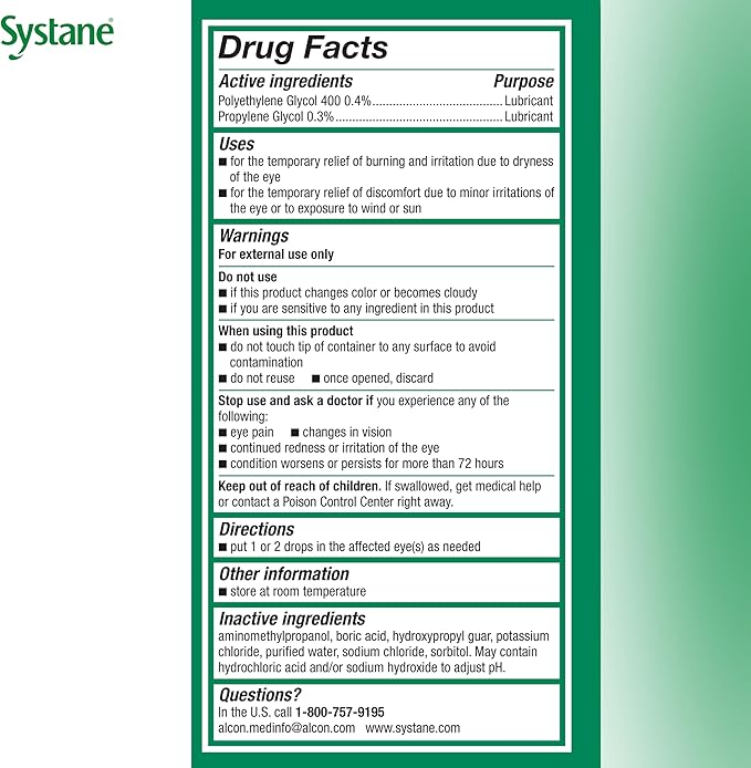 Systane ULTRA Preservative Free Lubricant Eye Drops, 60 Count, Fast-Acting Dry Eye Relief from Irritation & Dryness, Hydrating Eye Drops for Extended Protection, Single-Use Vials