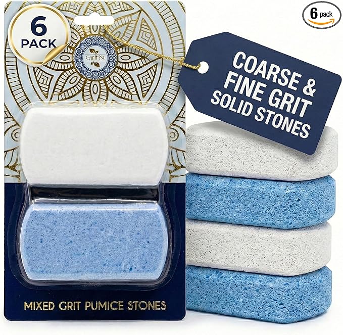 Earth & I Pumice Stone for Feet – 6-Pack Callus Remover Set | 3 Coarse + 3 Fine Dual-Grit Dead Skin Scrubber & Heel Exfoliator for Baby-Soft Feet