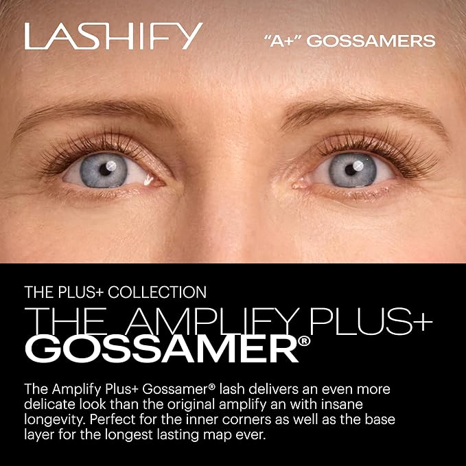 Lashify Amplify Plus+ 12mm Eyelash Extensions Refill in Ash Color, Easy DIY False Lashes for the Most Delicate, Natural and Long Lasting Look