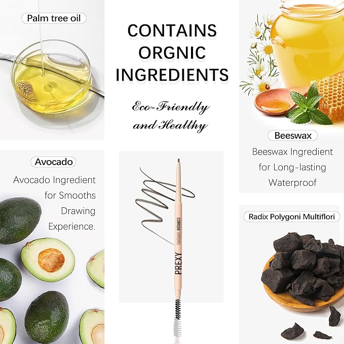 Eyebrow Pencil Makeup，The Most Ingredients Are Organic or Natural ，Medium Brown,Waterproof Eyebrow Pencil，Dual-Sided Eyebrow Brush For It Face Makeup Cosmetics (101 Blonde)