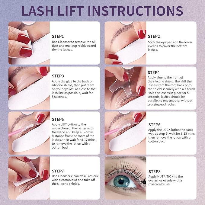Libeauty Lash Lift Kit & Brow Lamination, Korean Made Eyelash Perming Lotion for Home Salon, Professional DIY Curling Starter Set with Strong Glue & Individual Sachets, 20 Pcs
