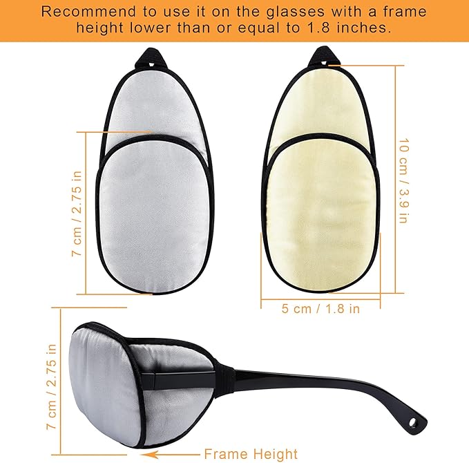 eZAKKA Eye Patches for Adults Kids, Eye Patch for Glasses, Medical Soft Eye Patch for Lazy Eye Amblyopia Strabismus and After Surgery(Light Yellow + Light Gray)