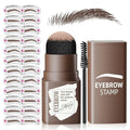 Eyebrow Stamp Stencil Kit - Eyebrow Powder with Brush Long-Lasting & Waterproof Brow Shaping Kit with 24 Reusable Thin & Thick Eyebrow Stencils for Natural Eyebrow Color, Gifts for Mom (Dark Brown)