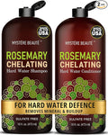 Chelating Rosemary Shampoo and Conditioner Set – Clarifying Hard Water & Chlorine Removal Formula with Tea Tree, Biotin & Keratin – Sulfate Free Hair Growth Detox Shampoo – 16 oz Each MYSTÈRE BEAUTÉ