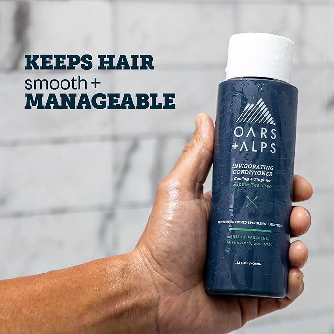 Oars + Alps Men's Sulfate Free Conditioner, Infused with Witch Hazel and Tea Tree Oil, Alpine Tea Tree, 13.5 Fl Oz