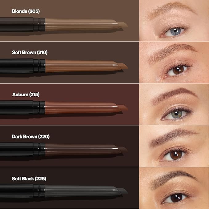 Revlon ColorStay Eyebrow Pencil with Spoolie Brush, Waterproof, Hair-Like Strokes for Natural Looking Brows, 220 Dark Brown, 0.021 oz