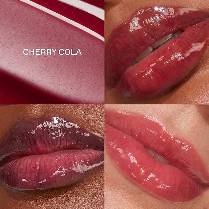 r.e.m. beauty by ariana grande | Essential Drip Glossy Balm in Cherry Cola | High Shine Nourishing Lip Balm | Hydrating Hyaluronic Acid | Smooth Glossy Finish