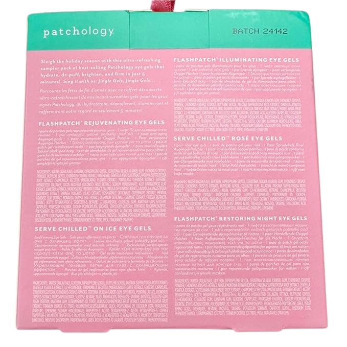 Patchology Patching All The Way Gift Set – Hydrating Gel Masks with Collagen, Retinol, Hyaluronic Acid & Vitamin C – Holiday Skincare Set with 5 Pairs for Puffy Eyes, Dark Circles & Fine Lines