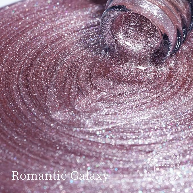 MAYCHAO 15ML Romatic Galaxy Cat Eye Gel Nail Polish 1Pc Galaxy Gel Polish with Magnet Soak off Holographic Magnetic Gel Polish for Nail Art Manicure Salon DIY at Home, 0.5 OZ