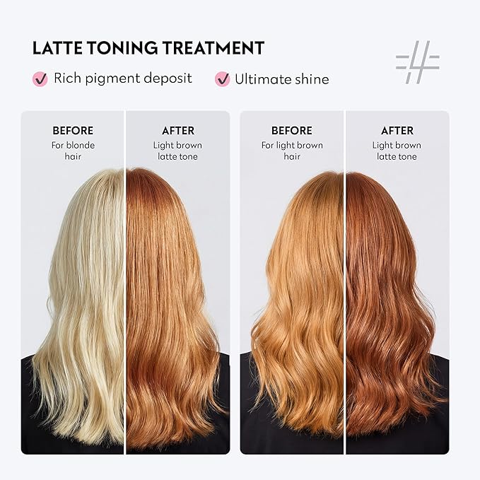 FOUR REASONS Color Mask, Latte (27 Colors) – Hair Gloss & Color Depositing Conditioner – Semi Permanent Hair Toner for Color-Treated Hair Color For Women – Vegan & Cruelty-Free – 6.76 fl oz