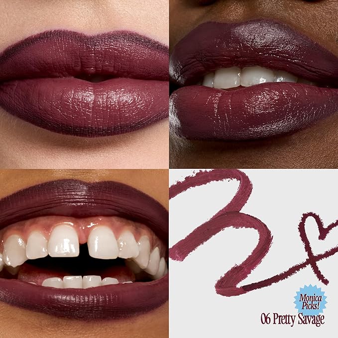 fwee Long Lasting Dual Coloring Stick Lip Liner, Pretty Savage | All-in-one dual stick, Retractable Lip Liner Lipstick Combo, Satin Finish | Smooth glide, Smudge-proof | 1.2g (06 Pretty Savage)