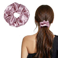 ZLYC 100% Mulberry Silk Hair Tie Scrunchie 19 Momme Gentle Creaseless Dent-Free Ponytail Holder for Women, 6cm Solid Mauve
