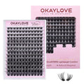 OKAYLOVE Fluffy Lash Clusters, VIVA 8-18mm Wispy Eyelash Clusters, 168pcs Volume Cluster Eyelashes Extensions Black Band Individual Eye Lash Clusters
