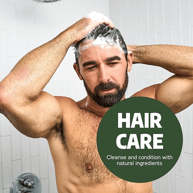 Dr. Squatch Men's Natural Shampoo and Conditioner Set – Sulfate & Paraben Free Natural Shampoo and Conditioner for Men – Scalp Nourishing Formula – Pine Tar (11 fl oz, 2-Pack)