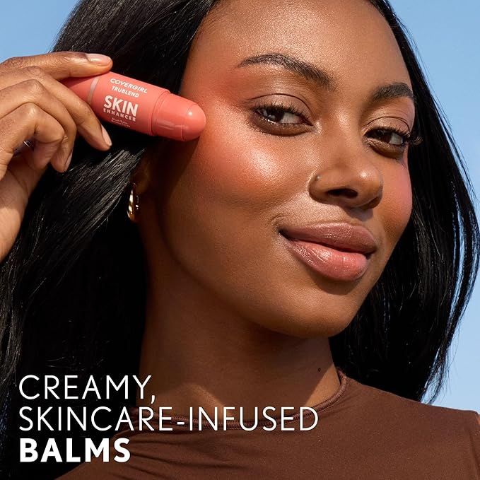 CoverGirl Trublend Skin Enhancer Contour Stick Balm, 140 Carved, Vegan Formula, Easy to Use, Glides on Effortlessly, Non-Greasy, Doesn't Crease, 0.21oz