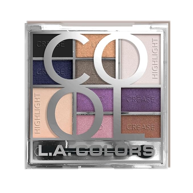 L.A. COLORS Color Block 10 Color Eyeshadow Palette, Glam CES137B