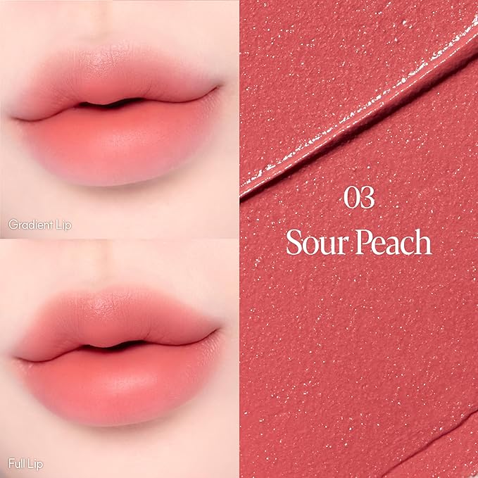 Espoir Couture Lip Tint Fitting Blur #3 Sour Peach | Smudge-Proof Fixing Lip Stain, Soft & Creamy Texture without Flaking, Lightweight and Comfortable Matte Finish, Korean Makeup, Vegan, 0.14 oz