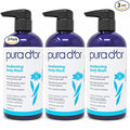 PURA D'OR Awakening Body Wash (16oz x3 = 48oz) Aloe Vera, Chamomile, Lavender, Tea Tree for Invigorating Earthy Scent, pH Balanced for Moisturized Soft, Fresh-Feeling Skin, All Skin Types, Men & Women
