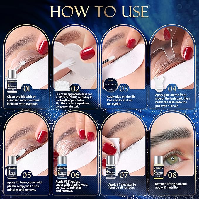 Lash Lift Kit, Eyebrow Lamination Kit, Eyelash Perm Kit, Professional Eyelash & Brow 2 in 1 Perm Kit, 2026 Eyelash Lift Kit Glue Upgraded Version Lasting Effect 6 Weeks, Suitable for Salon & Home Use