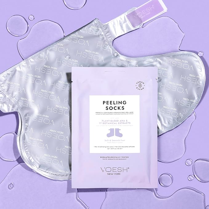 VOESH Exfoliating Peeling Socks - One Pair Peeling Foot Masks, K-Beauty Korean Skincare - Foot Peel Callus Remover - Exfoliating Peeling Socks for Dry Feet - Pedicure