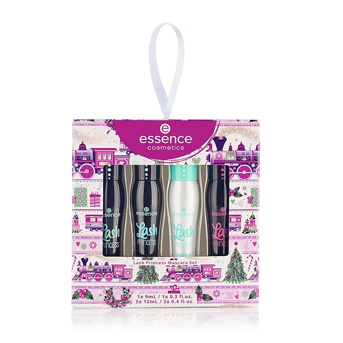 essence Lash Princess Mascara Holiday Gift Set | 4 Vegan & Cruelty-Free Mascaras | False Lash Effect, Waterproof, Primer, Curl & Volume | Stocking Stuffer for Beauty Lovers